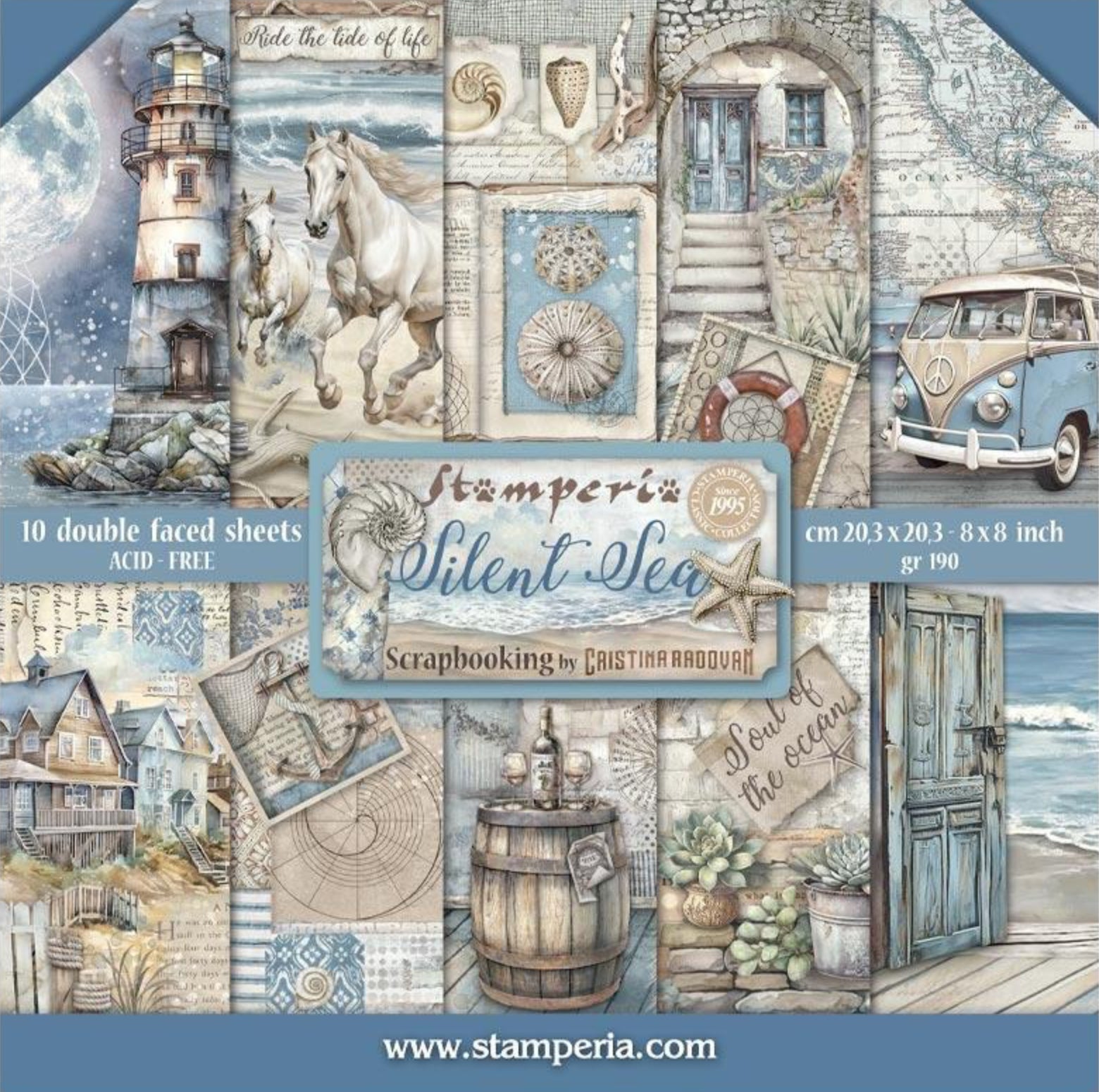 Stamperia Silent Sea 8” x 8” Paper Pad